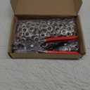 643Pcs Grommet Tool Kit 12mm 1/2 Inch(Inside Hole Size) Eyelet Kit with 320Pcs Eyelets Grommets, 320Pcs Washers and Grommet Eyelet Pliers for Leather/Belt/Shoes/Crafts