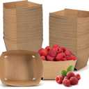 IDL Packaging Pint Berry Basket, Brown (Pack of 100) - Strong and Food-Safe Cardboard Containers for Freezing or Storing Small Fruits - Perfect Farmers Market Supplies
