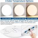 24 Inch Large Led Flush Mount Ceiling Light Fixture, Ultra Thin, Dimmable, 3000K/4500K/6000K, 48W, 4800LM, Modern, White, for Bedroom, Kitchen, Dining Room, Living Room, Home Office, Laundry Room