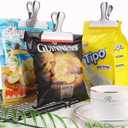 HOUSE AGAIN 12 Pack Stainless Steel Chip Bag Clips Covered with Silicone - NO More Sharp Edges - Color Coded for Food Bags - Air Tight Seal, Heavy Duty for Kitchen and Office, 3 Inches (Red,blue,yellow,silver)