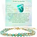 Farfume Beaded Bracelets for Women, Chakra Crystal 4mm Beads Gemstone Natural Stone Bead Spiritual Womens Jewelry Valentine's Day Gifts (Green Turquoise-Communication)