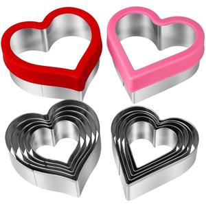 Heart Cookie Cutter Set, 12 Pieces Metal Cookie Cutters Shape for Valentines Day, Heart Shaped Cookie Cutter Set for Fondant, Pastries, Fruit and Cakes