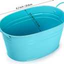 Foraineam Metal Flower Planter Pots Oval Plant Pot Holders with Handles, Floral Arrangement Bucket Tubs, Garden Succulent Cactus Container for Indoor Outdoor Wedding Party Events Decor, 6 Colors