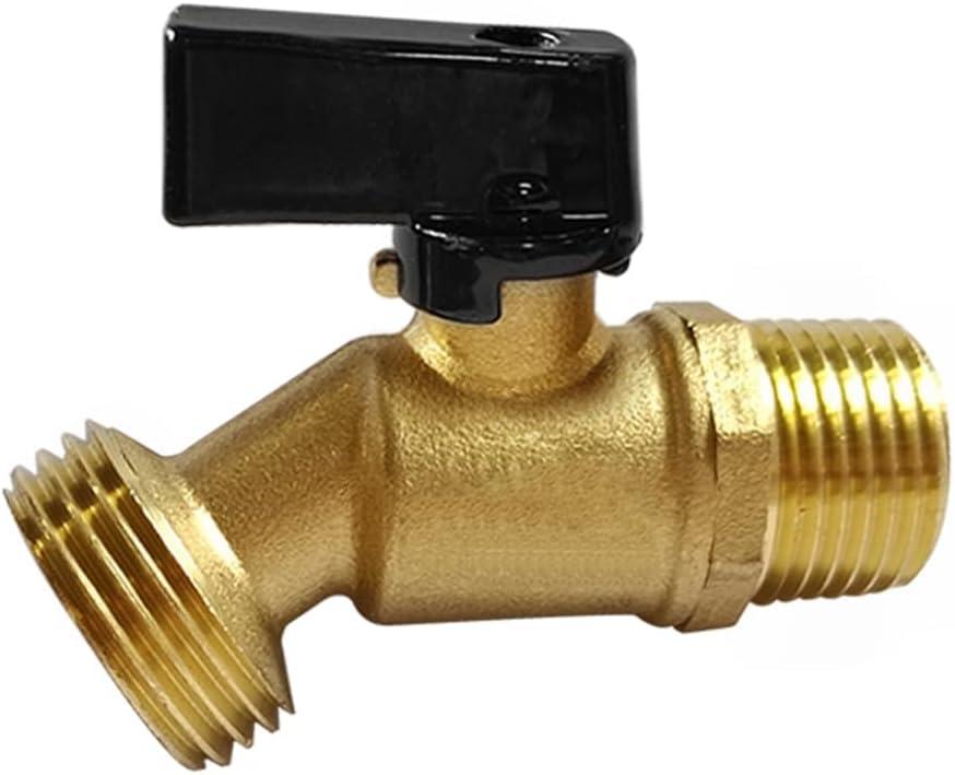 Uenede Brass Garden Hose Bibb Valve, 1/2" NPT MIP Male Inlet to 3/4" GHT Male Outlet, Faucets Spigot with Quarter Turn Ball Valve
