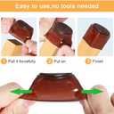 32 Pcs Silicone Chair Leg Floor Protectors for Hardwood Floors, Brown Felt Bottom Chair Leg Covers, Free Moving Table Leg Covers, Stool Leg Protectors CapsLarge fit : 1.3'' - 2''
