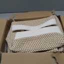 5 Pack Small Woven Storage Baskets for Shelves, Cotton Rope Baskets Organizer for Bathroom, Closet & Nursery, Decorative Storage Bins for Organizing Socks, Toys, 11.8"x7.9"x4.7", Khaki/White