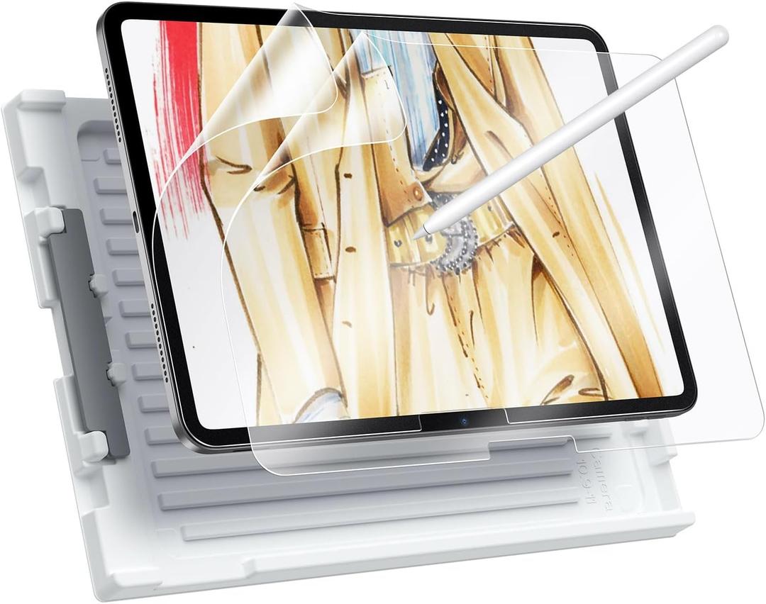 ESR 2 Pack Paper-Feel Screen Protector for iPad Air 11 Inch M3/M2 (7th/6th Generation, 2025/2024), Write and Draw Like on Paper, Scratch Protection with Easy Application Tray, Thin and Responsive