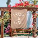 Miss to Mrs Backdrop, Miss to Mrs Sign, Miss to Mrs Tapestry, Miss to Mrs Banner, Future Mrs Backdrop, 60" x 80" Taupe Bridal Shower Backdrop for Photos, Reception - Boho Bridal Shower Decorations