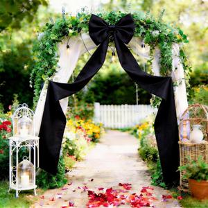 Extra Long Satin Black Bow for Coquette Room Decor,70x20 Inch Bow Wall Decor for Valentine's Day Bachelorette Bridal Shower Wedding Birthday Christmas Decorations