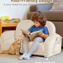2-in-1 Sherpa Fold Out Kids Couch, Extra Wide Comfy Toddler Chair, Convertible Kids Sofa to Lounger, Foldable Toddler Couch with High Density Foam, Modern Kids Sofa Bed for Boys & Girls 3+, Beige