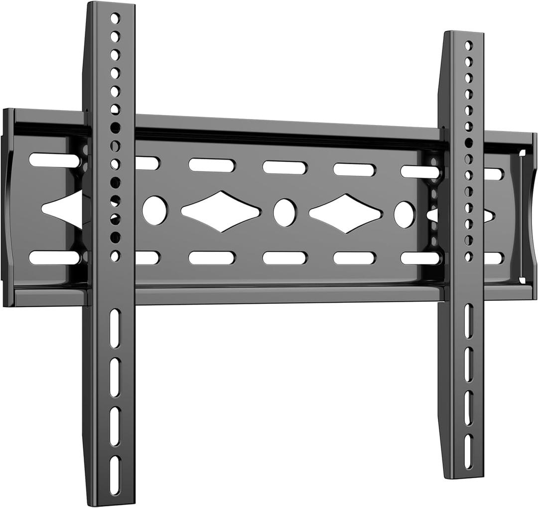 TETVIK Fixed TV Wall Mount for Most 26-63 inch TV Monitor fit Flat Curved Screen Ultra Slim Profile Television Mount Wall Bracket Max VESA 400x400mm Hold Up to110 lbs Wall Mount TV Bracket