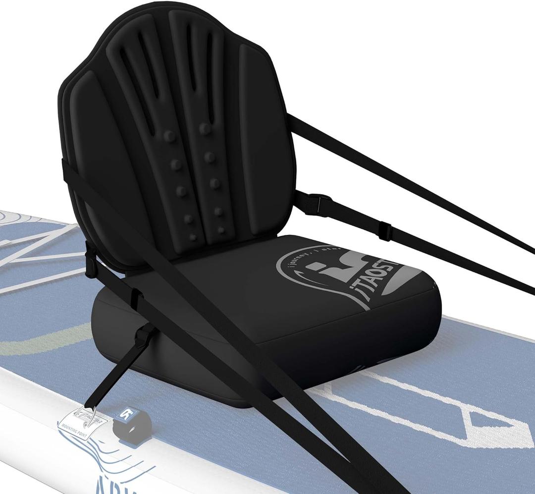 Inflatable SUP Seat with Backrest - Premium Paddle Board Chair for Surfboard, Kayak & Boat, Comfortable Blow Up Seat for Adults & Kids, Lightweight SUP Accessories for Versatile Use (tpu-mysterious Black)