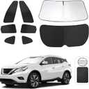 TINGLU Window Shades for Nissan Murano 2015-2024 Accessories Car Side Full Windows Rear Triangular Windshield Sun Shade Sun UV Rays & Privacy Protection for Camping,Napping,and Relaxing 8PCS