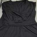 AUSELILY Women's Short Sleeve Empire Waist Dress Pleated Loose Swing Knee Length Dresses with Pockets 2025 New (X-Large, 01-navy Blue)