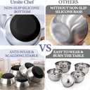 Umite Chef Mixing Bowls with Airtight Lids, 8PCS Stainless Steel Nesting Mixing Bowls Set, 3 Grater Attachments & Non-Slip Bottoms, Black Kitchen Bowls, Size 5, 4, 3.5, 2, 1.5QT for Baking & Serving