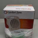 Comfort Zone Personal Space Heater  Energy Efficient 1500W Electric Heater with Adjustable Thermostat, 3 Heat Settings & Energy Save Mode  Portable, Tip-Over & Overheat Protection for Home & Office (White)