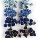 100 pcs Tiny Artificial Roses Mixed Dark and Light Blue Shade Five Color Mulberry Paper Flower 15-18 mm Flower Wedding Scrapbooking