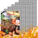 AOOCAN Grill mesh mat - Set of 5 Non Stick BBQ Grill mats, Heavy Duty, Reusable Grilling mats, Easy to Clean - Works on Gas, Charcoal, Pellet Grill - 15.75 x 13 in, Black