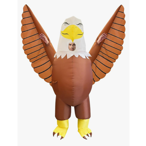 Inflatable Eagle Costume Adult, Blow Up Bald Eagle Costume, Swoop Eagles Mascot Costume for Independence Day Patriotic Costume Halloween Cosplay Outfit S