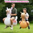Inflatable Bouncy Leopard & Alpaca Toys 2PCS,Heavy Duty Giant Inflatable Bouncy Toys For Age 5+ with Air Pump ,Indoor Outdoor Ride On Bouncy Animal Hopper Toy,220lbs Load Capacity Gifts For Boys Girls