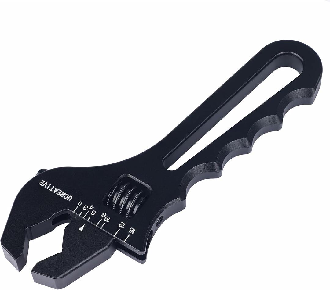 Ucreative AN Fitting Adjustable Aluminum Wrench 3AN - 16AN Black