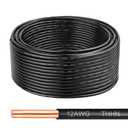 THHN Wire 12 Gauge 50 FT, 12 AWG Solid OFC Copper Electrical Building Wire with Nylon Jacket PVC Insulation, Rated 600V for Residential, Industrial, CNC, Ground (12 Gauge, Black)