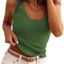 PRETTYGARDEN Womens Summer Sleeveless Tank Tops 2026 V Neck Ruffle Lightweight Ribbed Knit Shirt Casual Going Out Top S