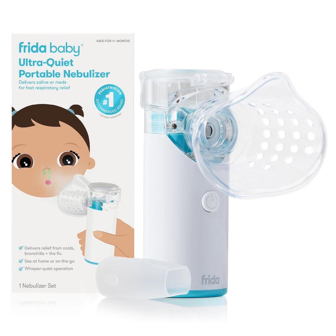 Frida baby Portbale Nebulizer, Nebulizer Machine for Adults and Kids, Ultrasonic Mesh Nebulizer of Cool Mist with Self-Cleaning Function for Breathing Problems, Used at Home, Office, Travel