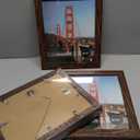 5x7 Picture Frame Set of 4, High Definition Glass 5 x 7 Frame, Wood Rustic Photo Frames for Horizontal or Vertical Display Tabletop and Wall Mounting, Dark Brown