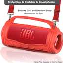 JCHPINE Silicone Cover Case for JBL Flip 7 Portable Speaker, Accessories for JBL Flip 7 Protective Case with Silicone Handle (Red)