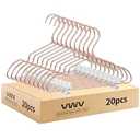 VWV Aluminum Clothes Hangers - with Adjustable Clips, 12.6 inches Long, 6.89 inches high, Suitable for Children's and Baby Clothes, 20-Pack in Rose Gold.