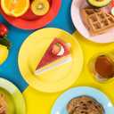 POSATE 60PCS Colorful Disposable Plastic Plates, Heavy Duty Plates for Wedding/Party, 30PCS Dinner Plates 10.25 and 30PCS Dessert/Salad Plates 7.5, Colorful Plates for Party Event