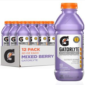 Gatorade Rapid Rehydration Electrolyte Beverage, Mixed Berry, 20oz Bottles (12 Pack) (EXP 01/26/27)