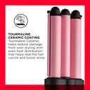 Revlon 3 Barrel Jumbo Hair Waver | Long-Lasting, Natural Looking Waves, (Pink)