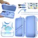 Travel Silicone Baby Feeding Set, 9pcs Portable Feeding Supplies, Toddler Suction Plates, 316 Stainless Steel Spoon & Fork, Silicone Baby Toy Straps, Lightweight Foldable Bib, Straw, Storage Bag