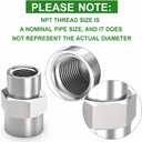 TAISHER 2PCS Forging of 304 Stainless Steel Pipe Fitting, Coupling, 3/8-Inch Female Pipe x 1/4-Inch Female Pipe