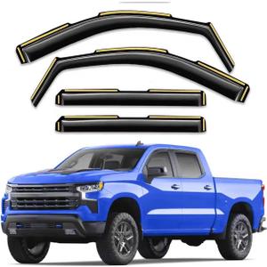 in-Channel Window Rain Guards Fit for Chevy Silverado/GMC Sierra 1500 2019-2026 Crew Cab, Extra Durable Window Visors Vent Visors Window Deflector Vent Shades Car Accessories -4 pcs