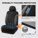 Skechers Seat Covers, Work Leather Car Seat Covers 5-Times Stronger Built-in Webbing, Oxford Fabric Front Seat Cover, Airbag Compatible, Automotive Comfort for Cars, Trucks, SUVs,Black