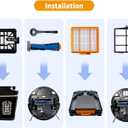 Replacement for Shark AV2501AE RV2502AE AV2501S AV2511AE RV2610WA RV2610WD AV2610WA RV2820AE AI Robot VacuumAccessories Kit Includes Master Brush, Master Filter, Strainer, Foam Filter, Side Brush