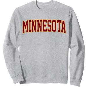 Retro Minnesota Tee Vintage Minnesota Gold Maroon Throwback Sweatshirt (L, Heather Grey)