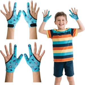 4pcs Thumb Sucking Guard Gloves Kids Anti Thumb Sucking Glove Chewy Compression Thumb Sucking Stop Nail Biting Finger Biting Glove for Kids Thumb Guard for Ages 5-12 (One Size)