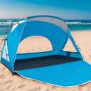 Beach Tent, Portable Sun Shelter for 3 Person with UPF 50+ UV Protection, Easy Setup Waterproof Beach Shade Canopy Cabana for Family Outdoor and Picnics, Fishing with Carrying Bag (Blue)