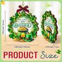 10 x St Patricks Day Decorations - Irish Shamrock Ornaments for Tree - St Patricks Day Gifts for Women Men, Coworkers, Family, Friends, Green Four Leaf Clover Hanging Ornament, Saint Patrick's Party Favor