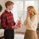 Christmas Clothes for LABUBU 17cm Doll (NO Doll), Handmade Outfit with Adjustable Dolls Stand and Gift Package for 5-9 inches Dolls, Gift for Christmas, Red (Large)