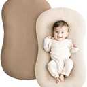 Konssy Muslin Baby Lounger Cover 1 Pack, 100% Cotton Newborn Lounger Cover, Soft and Breathable Baby Nest Slipcover for Boys Girls (Wheat)