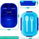 Generic DifaBella Kids Lunch Box with Antispill Lid, Bento Box for Kids with 4 Compartments BPA-Free Plastic, Spoon & Fork Included, Compact and Colorful Meal Container (Blue), 8.66 x 5.9 x 2.7