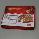 10Pcs Gingerbread House Cookie Cutters Set for Christmas Winter Holiday Baking and Decoration, Stainless Steel 3D Gingerbread House Kit for Kids Adults, Gift Package