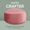 3 Ft Bean Bag Chair, Memory Foam Bean Bag Chairs for Adults with Filling, Round Bean Bag Sofa with Filler Included, Beanbags with Soft Dutch Velvet Fabric,3 Foot,Pink