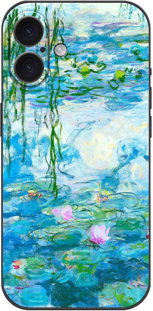 ToniPai Compatible with iPhone 16 Plus Case,Water Lilies S1 by Claude Monet Artistic Flower Paintings,Soft TPU Slim Protective Cover