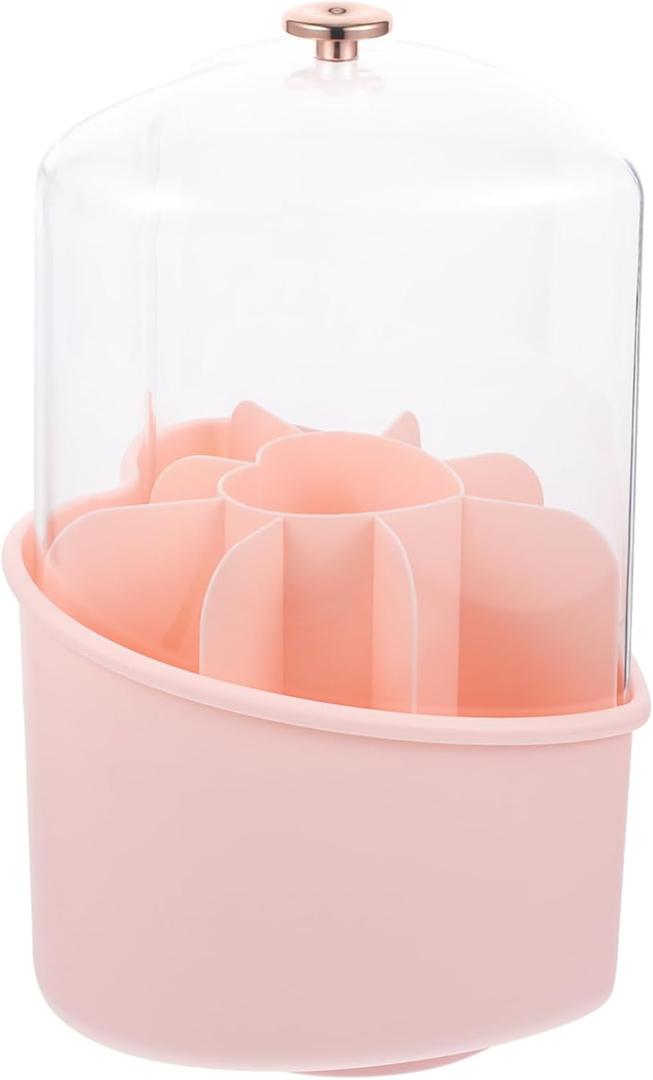 KICHOUSE Heart-shaped Makeup Brush Holder Lid Multi-functional Desktop Storage Organizer for Cosmetics and Pens Space-saving Design for Home and Office Use